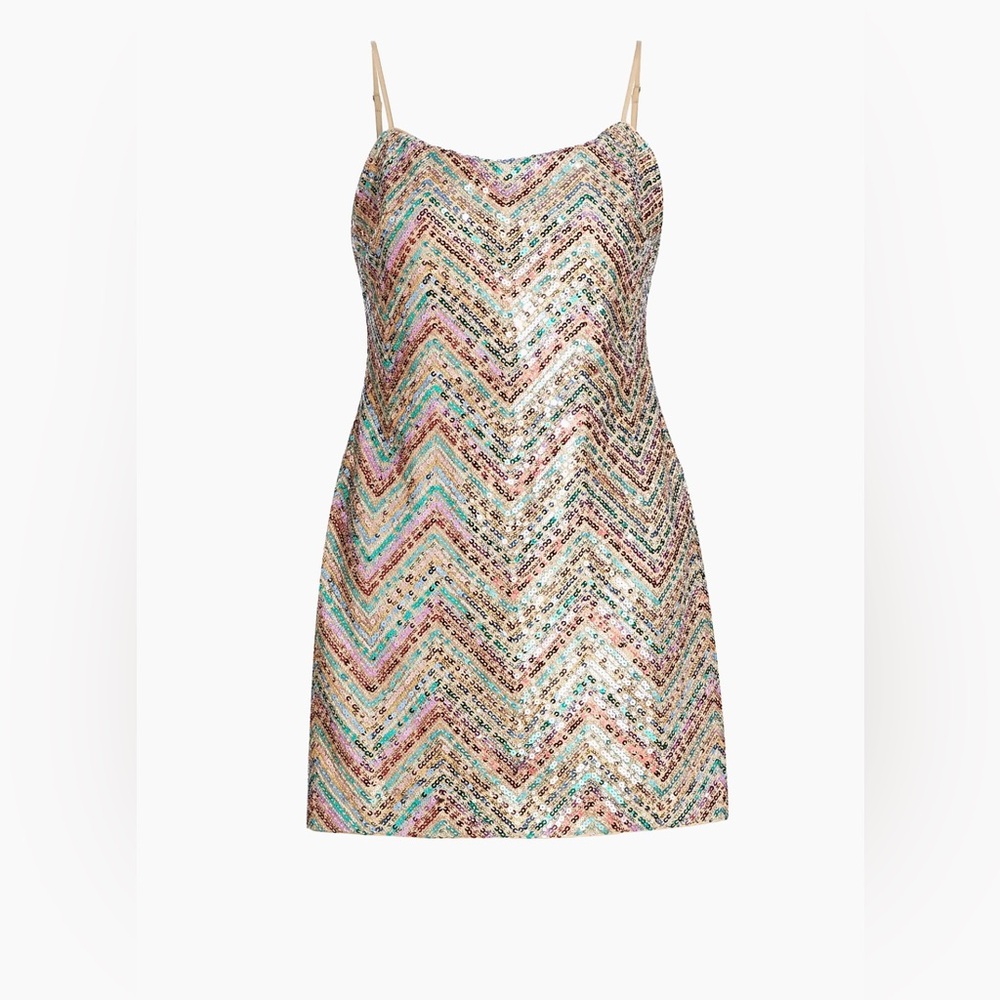 Milly Colette Chevron Sequin Minidress, Size 4, worn once